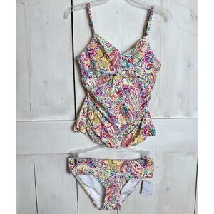 Sunsets Phoenix Simone Tankini & Unforgettable Bottom Size Medium Floral‎ NEW